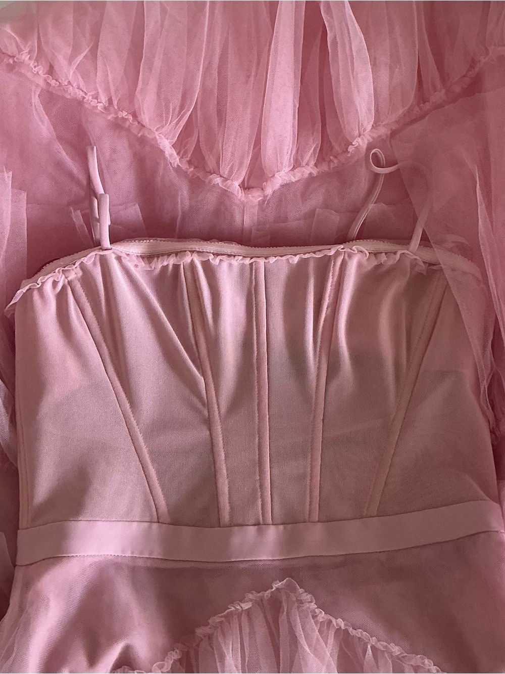 BCBGMAXAZRIA - Corset Tulle Gown in Pink Tint - Picture 9 of 13